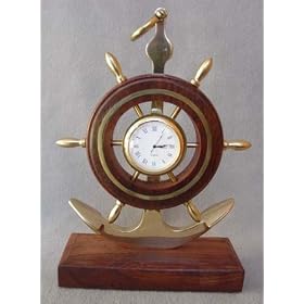 Nautical Clock- Brass and Wood