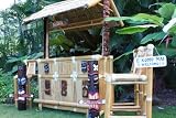 "Islander" Tiki Bar w/ 3 Stools - Outdoor Bamboo Tiki Bar