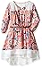 My Michelle Girls' Big Printed Peasant Dress with Crochet Lace Yoke and Hem with Belt