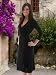 Little Black Dress Faux Wrap V Neck Long Sleeves Petite Sizes or S M L or XL