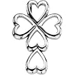14K White Gold Cross Pendant - 28.75x26.25mm