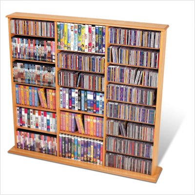 Prepac Black Triple-Width Wall Media Storage Rack