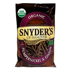 Snyder's of Hanover Organic Pumpernickel & Onion Pretzel Sticks, 8-Ounce Packages (Pack of 12)