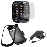 GTMax Rapid Car Charger + Black Rubberized Hard Cover Case + LCD Screen Pro ....