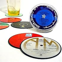 Vintage Vinyl LP Record Coasters - Set of 6