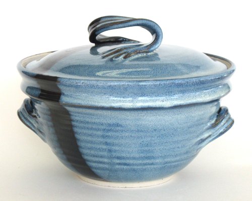 Two Quart Stoneware Casserole - Pacifica Blue Glaze