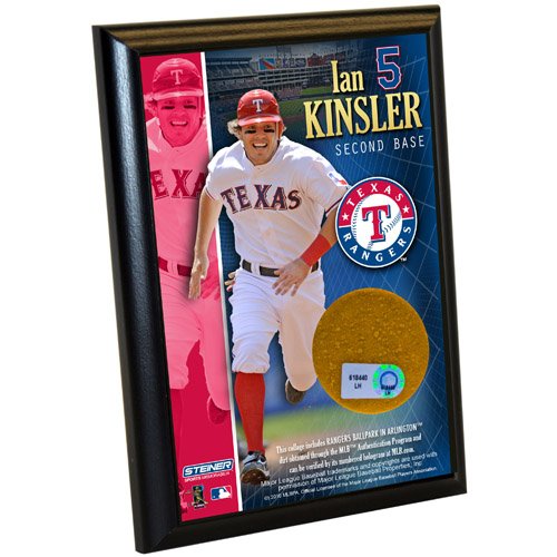MLB Texas Rangers Ian Kinsler 4-by-6-Inch Dirt Plaque