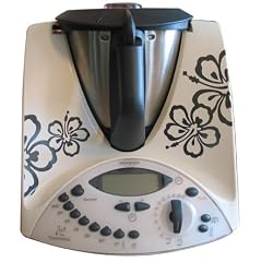 Aufkleber fuer Thermomix TM31 Hibiskus Bl�ten anthrazit
