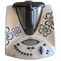 Aufkleber fuer Thermomix TM31 Hibiskus Bl�ten anthrazit