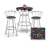 IMAGE OF Chrome Bar Table & 2 Chrome 29