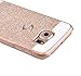 Berry Accessory(TM) Beauty Luxury Diamond Hybrid Glitter Bling Hard Shiny Sparkling with Crystal Rhinestone Cover Case for Samsung Galaxy S6 edge Plus + Berry logo stand holder (Gold + Bling)