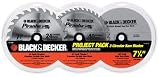 Tools & Hardware : Black and Decker 77-778W 3 Blade Project Pack with 7-1/4-Inch 24 Tooth Combination Blade, 40 Tooth Combination Blade, and 40 Tooth Paneling and Plywood Blade