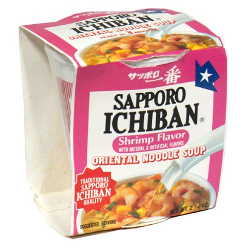 Sapporo Ichiban Soup Cup, Shrimp Noodle, 2.25-Ounce Cups (Pack of 12) by Sapporo