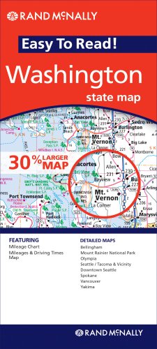 City Travel Guides Discounted  Search : Rand McNally Easy to Read! Washington State Map: Bellingham, Mount Rainier National Park, Olympia, Seattle/Tacoma & Vicinity, Downtown Seattle, Spokan