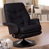 Black Leatherette Cushion Recliner by Coaster
