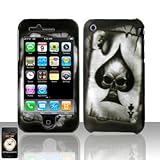 New Black Spade Ace Skull Design Apple Iphone 3g 3gs Snap on Cell Phone Cas ....
