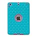 iPad Mini Cases, ROKE Studded Rhinestone Crystal Bling Hybrid Armor Case Cover for iPad mini 2/3 (B-Hot Pink-Blue)