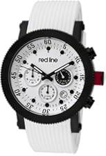 red line Men's RL-18101VD-02-BB-WHT-ST Compressor Chronograph White Dial White Silicone Watch