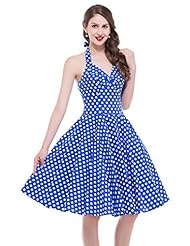 A-line Vintage Empire   Waistline Polka Dot Print Cocktail Knee Length Cotton Homecoming Dress/Party Dress 