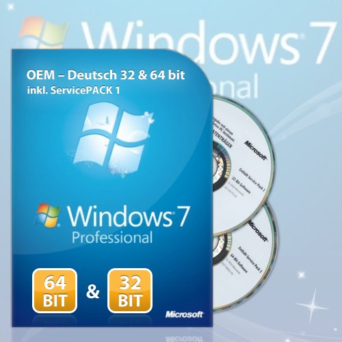 Windows 7 Professional 32 & 64Bit Refurbished inkl. Service Pack 1 DE