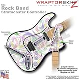 Neon Swoosh on White WraptorSkinz Skin fits Rock Band Stratocaster Guitar for Nintendo Wii, XBOX 360