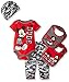 Disney Baby Mickey Mouse 5 Piece Layette Box Set, Red, 0-6 Months