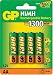 Electronics : GP 1300mAh AA NiMH Rechargeable Batteries 4 Pack