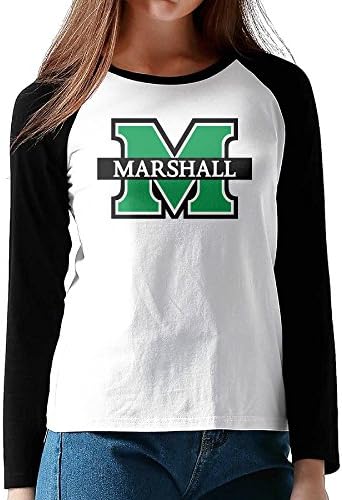 UglyBee Marshall University Logo Women's Long Sleeve Raglan Shirts Color BlackSize XL