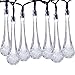 [21ft 30 Led] Garden Solar Outdoor Lights\ Fairy Water Drop Outdoor Lighting Lamp, 8 Mode (Steady, Flash), Waterproof, Decoration for Patio, Lawn, Fence, Yard, Christmas, Tree, Party (White)