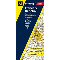 France and Benelux (AA Road Map Europe Series)