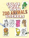 Color Your Own Zoo Animals Stickers (Dover Sticker Books)