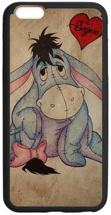 LeonardCustom Protective Hard Rubber Coated Cell PhoneCover Case for iPhone 6 & iPhone 6S, Cartoon Winnie the Pooh Eeyore Donkey -LCI6U841