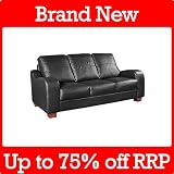 Alice, 3 Seater, Black Luxury Leather Sofa