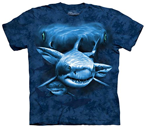 The Mountain Kids Shark Moon Eyes T-Shirt, Medium, Blue
