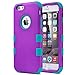 ULAK iPhone 6S Case, iPhone 6 Case, Hybrid Soft Silicone Hard PC Case Anti Slip Heavy Duty High Impact Dust Scratch Shock Resistance Protective Cover for iPhone 6/6S 4.7 Inch, Purple/Blue