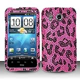 Pink Leopard Diamond Hard Snap On Case Cover Faceplate Protector for HTC In ....
