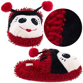 Aromahome Aroma Home Red Ladybug Fuzzy Friends Slippers-One Size Fits All