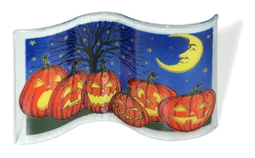 Peggy Karr Glass Pumpkin Patch 12-Inch Freestanding Glass Art Wave