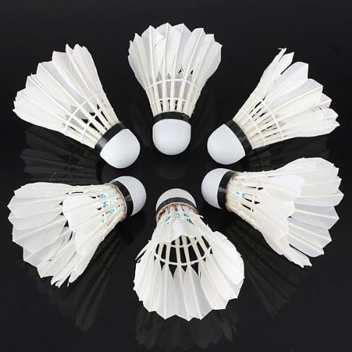 6 x White Goose Feather Badminton Ball Game Sport Training