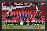 Produkt-Bild: Fu&szlig;ball Poster und Holz-Rahmen - Manchester United, Team Foto 07/08 (91 x 61cm)