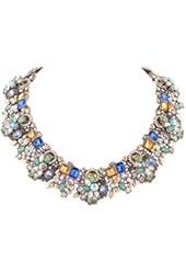 EVER FAITH Vintage Style Art Deco Statement Necklace Austrian Crystal Gold-Tone