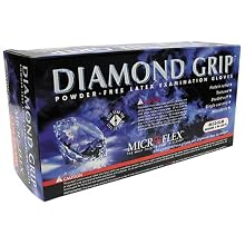 Microflex MF300L Powder Free Diamond Grip Latex Gloves Size Large (100 per Box)