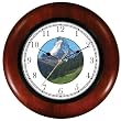 The Matterhorn, Switzerland (JP6) Famous Landmarks Wooden Wall Clock by WatchBuddy Timepieces (Cherry Wood Frame)