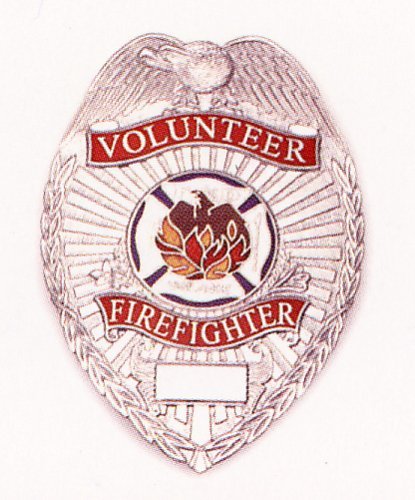 HWC VOLUNTEER FIREFIGTHER Nickel Badge Shield with Full Color Seal