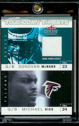 2003 Fleer Genuine Insider Donovan McNabb Touchdown Threats Jersey Philadelphia Eagles Football Card - Mint Condition - Shipped In Protective Display Case