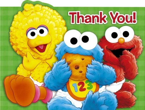 Sesame Street 1st Birthday Thank You Cards (8 count)