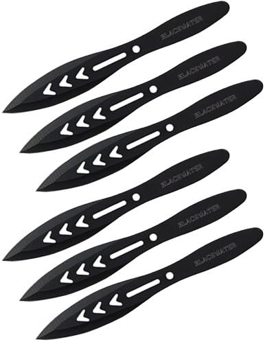 5.5" 6pc Throwing Knife Set with Nylon Pouch Blackwater
