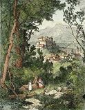 Salzburg, Austria Etching , Topographical  Engraving Intaglio