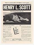 1953 Pianist Humorist Henry L Scott Photo Booking Print Ad