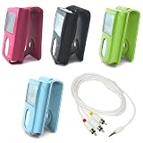 Creative Lab Zen 30GB Vision:M Video Melrose Leather Case - Bundled with 5FT Gold Plated AV Audio Video - 5 Color Options